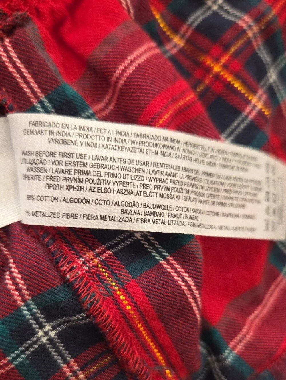 Primark Red and Navy Plaid Ruffle Hem Dress